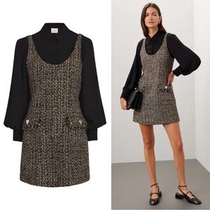 Cinq a Sept • Florianna Confetti Tweed Mini Dress layered jumper mod retro